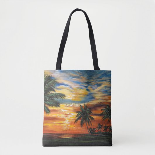 Tote Bag Coucher de soleil tropical étonnant (Devant)