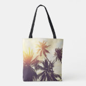 Tote Bag Coucher de soleil tropical : Palm Silhouette Vinta (Dos)