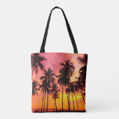 Tote Bag Coucher de soleil tropical : Silhouette de palme s (Dos)