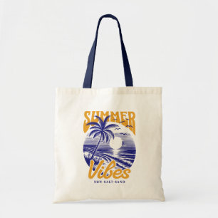 Tote Bag Coucher de soleil vintage sur un palmier de plage