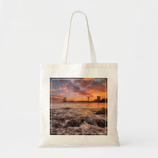 Tote Bag Coucher du soleil à Barcelone (Devant)