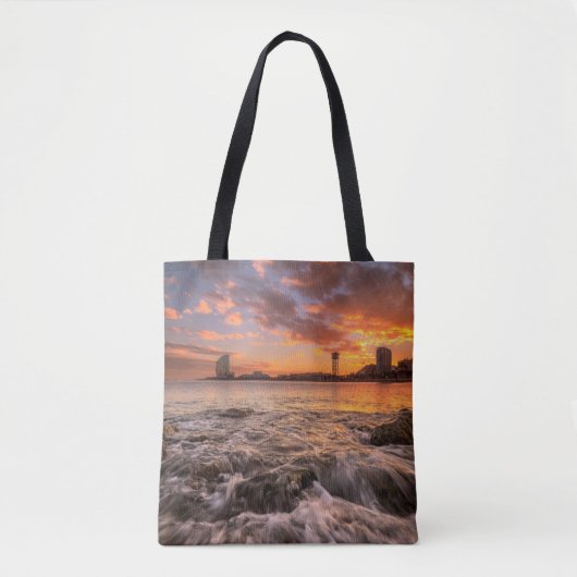 Tote Bag Coucher du soleil à Barcelone (Devant)