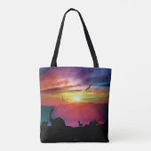 Tote Bag Coucher du soleil de dinosaure (Dos)