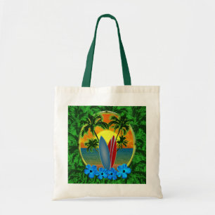 Tote Bag Coucher du soleil et planches de surf