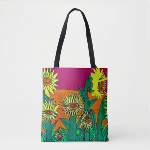 Tote Bag Coucher du soleil fourre-tout de tournesol
