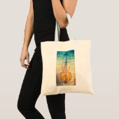 Tote Bag Coucou avec arrière - plan de partitions colorées (Devant (produit))