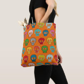 Tote Bag coudre crâne orange (De près)