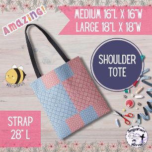 Tote Bag Couette pays rose et bleu