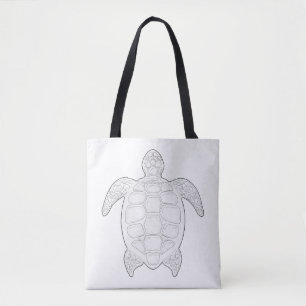 Tote Bag Couleur adulte tortue de mer Fourre-tout complète
