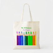 Tote Bag Couleur Crayons Retour À L'École Personnalisé Nom  (Devant)