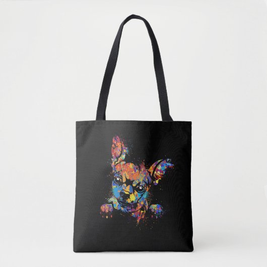 Tote Bag Couleur Cute Chihuahua (Devant)