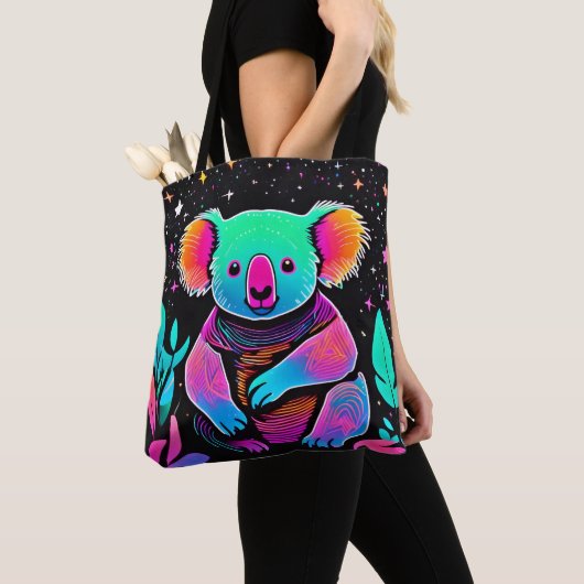 Tote Bag Couleur dans la Koala sombre (De près)