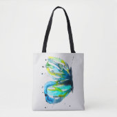 Tote Bag Couleur d'aquarelle d'art papillon bleu (Devant)