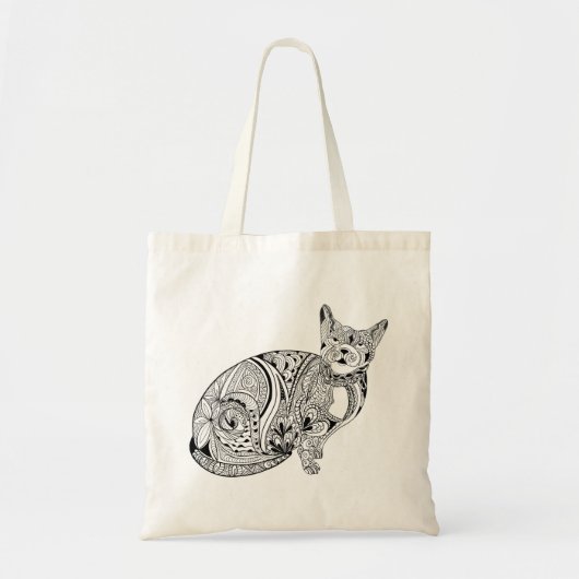 Tote Bag Couleur de chat en kitty graphique à motifs (Devant)