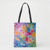 TOTE BAG COULEUR D'EAU CLAIRE FLEURS ABSTRAITES (Devant)