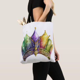 TOTE BAG COULEUR D'EAU COLORÉE MARDI GRAS CROWN