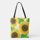 Tote Bag Couleur d'eau des fleurs de soleil (Dos)