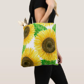 Tote Bag Couleur d'eau des fleurs de soleil (De près)