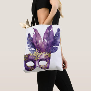 TOTE BAG COULEUR D'EAU MARDI GRAS MASQUE