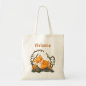 Tote Bag Couleur d'eau mignonne Fox bois enfants (Devant)
