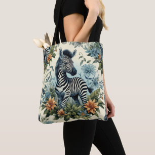 Tote Bag Couleur d'eau Vintage pour bébé Zebra