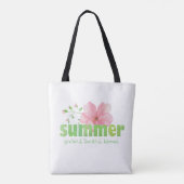 Tote Bag Couleur d'été Grateful rose Fleur Aquarelle (Dos)