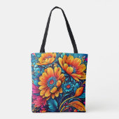 Tote Bag Couleur florale Rose étonnante (Dos)