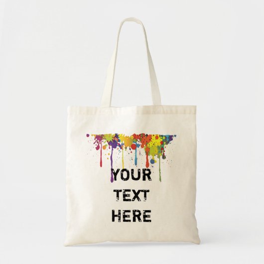 Tote Bag COULEUR FUNNY SPLASH II + votre backgr. & texte (Devant)