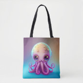 Tote Bag Couleur mignonne violet octopus Alien | (Devant)