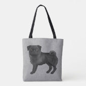 Tote Bag Couleur Noire Meilleur Carlin Mops Cartoon Chien r (Dos)