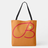 Tote Bag couleur orange d'amour monogramme (Dos)