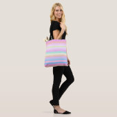 Tote Bag Couleur pastel design créatif rayé (Sur le modèle)