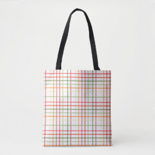 Tote Bag Couleur Plaid sur blanc