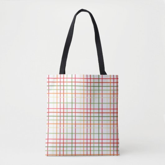 Tote Bag Couleur Plaid sur blanc (Devant)