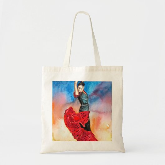 Tote Bag Couleur pour aquarelle de DANSEUR de FLAMENCO (Devant)