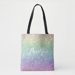 Tote Bag Couleur Rainbow Unicorn Parties scintillant Motif 