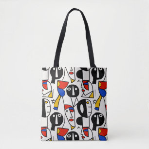 Tote Bag Couleur Silly Visages Picasso Cubism Style