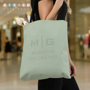 Tote Bag Couleur Verte Mousse de Sauge Pastel Douce Lumière
