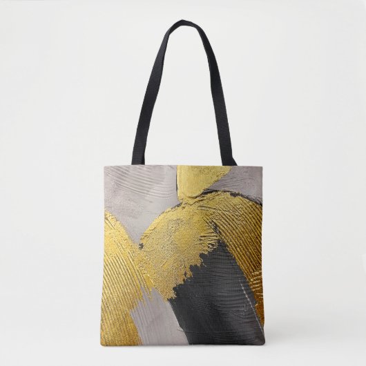 Tote Bag Couleurs Abstraites monochromes avec touches or (Devant)