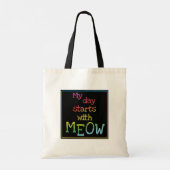 Tote Bag Couleurs amusantes de citation de chats mignonnes (Dos)