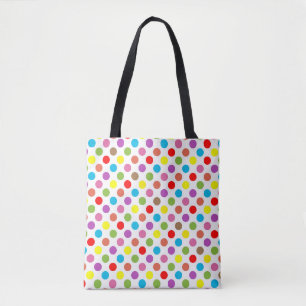 Tote Bag Couleurs arc-en-ciel motif pois