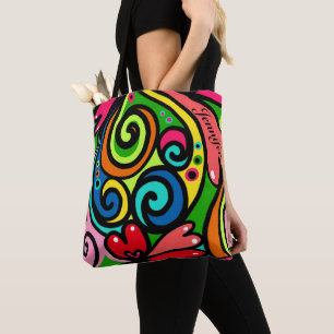 Tote Bag Couleurs d'alimentation Abstrait Motif super amusa