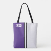 Tote Bag Couleurs de collège violet et blanc (Dos)
