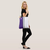 Tote Bag Couleurs de collège violet et blanc (Sur le modèle)
