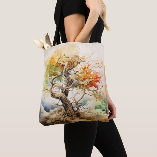 Tote Bag Couleurs de l'arborescence Abstraite (De près)