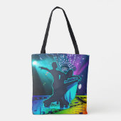 Tote Bag Couleurs de néon de boule de disco de musique de (Dos)