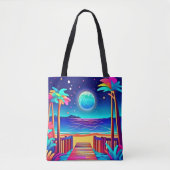 Tote Bag Couleurs de plage Lune (Devant)