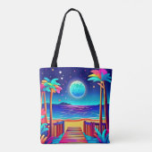 Tote Bag Couleurs de plage Lune (Dos)