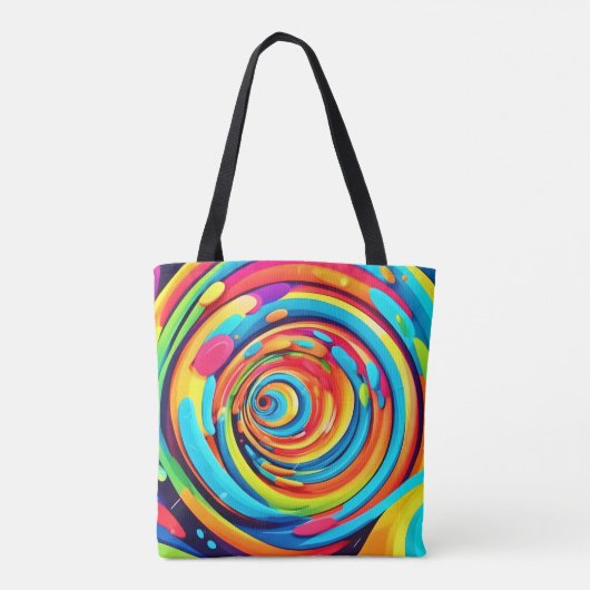 Tote Bag Couleurs de torsion dans le tunnel psychédélique (Dos)
