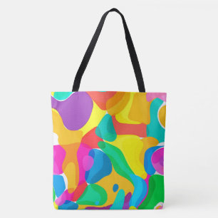 Tote Bag Couleurs du cirque Chaos Abstrait Art Motif grand
